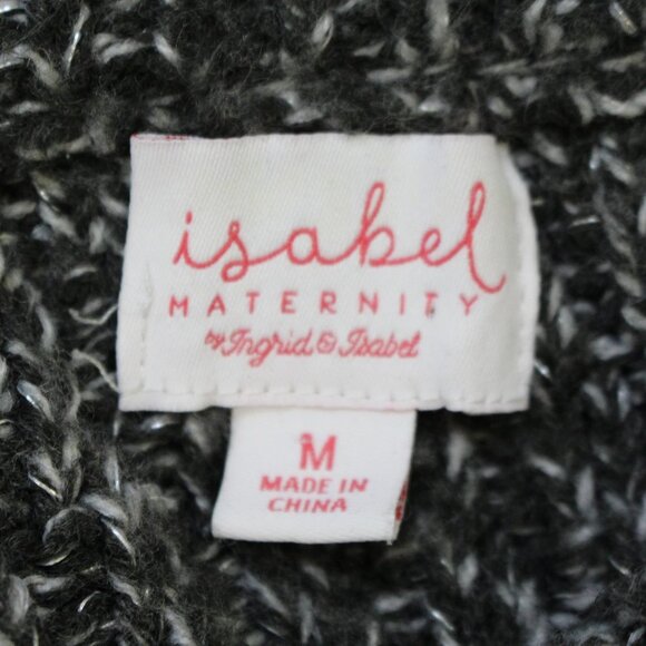 Isabel Maternity Women’s Grey Cable Knit Long Sleeve Sweater Size Medium - Picture 13 of 14